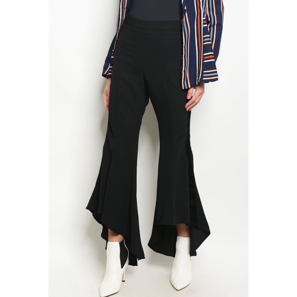 Black Asymmetrical Trouser Pants - Picture 2 of 6